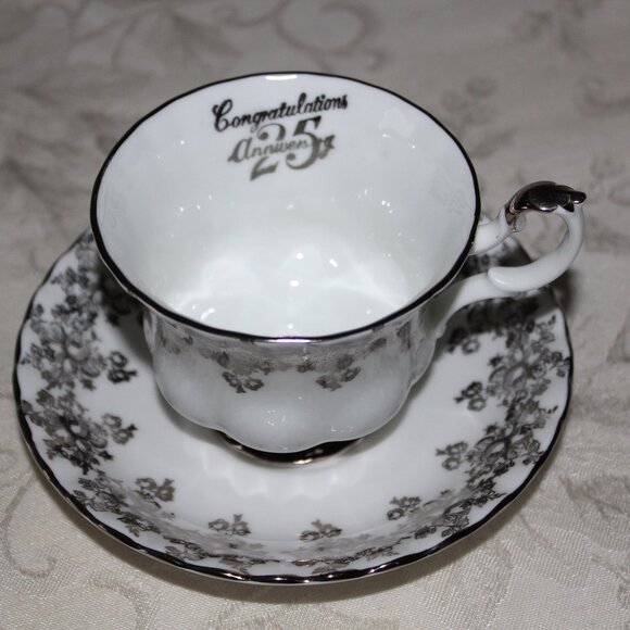 Vintage Royal Albert Silver Anniversary Teacup Set | 25th Anniversary Gift - Picture 1 of 8